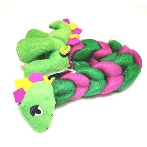 Razz Kids Benny Brontosaurus Plush Net Sponge Back Strap Baby Bath Time